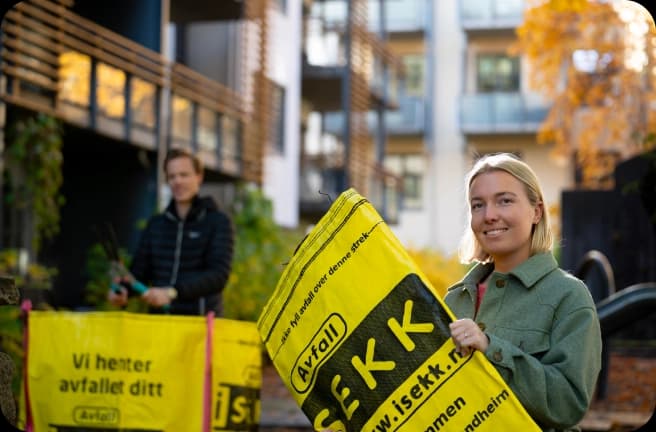 Person som holder en sekk